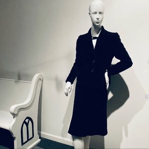 Vintage 50s/60s Black Velvet 2-pc Dress Suit sz S